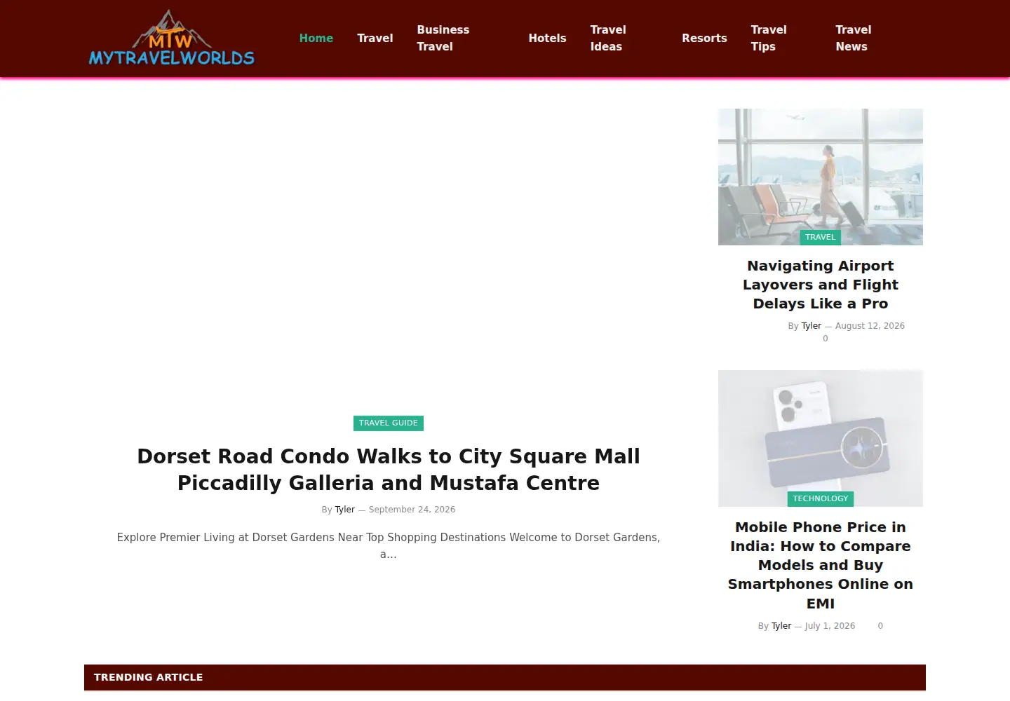 Screenshot of mytravelworlds.com