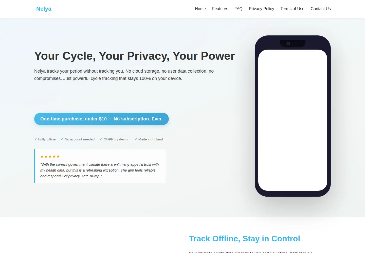 Screenshot of nelya.app