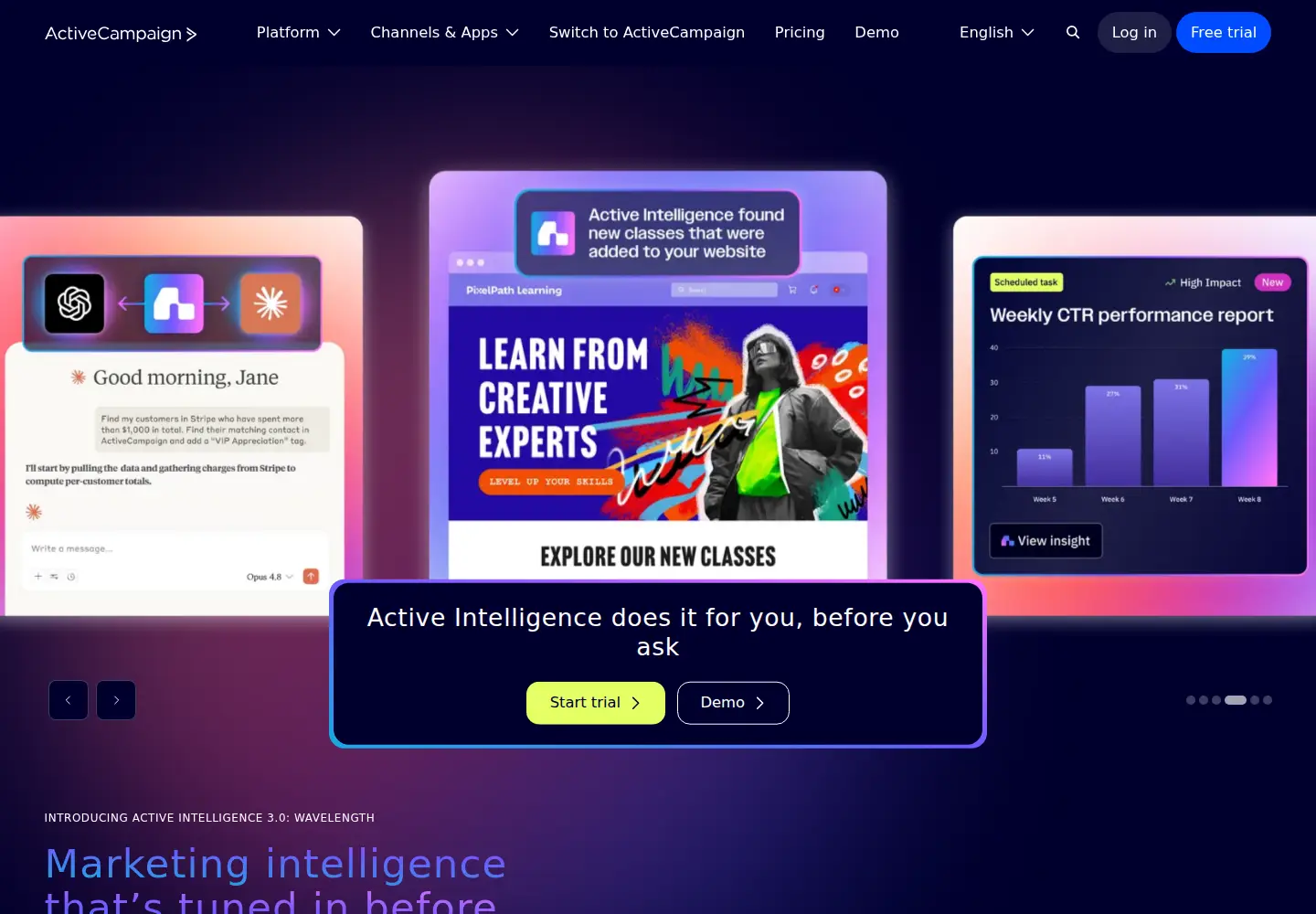 Screenshot of activecampaign.com