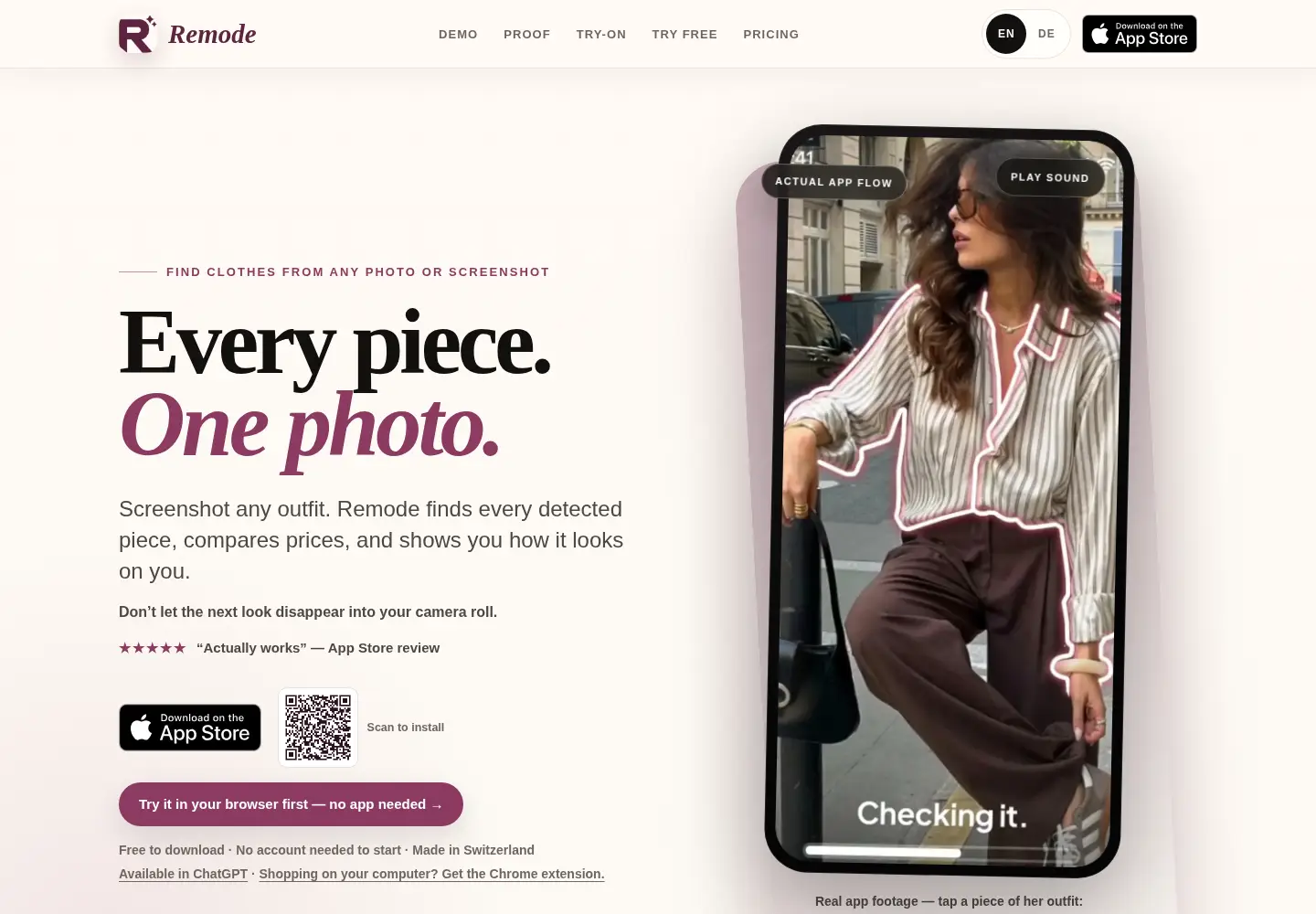 Screenshot of remode.app