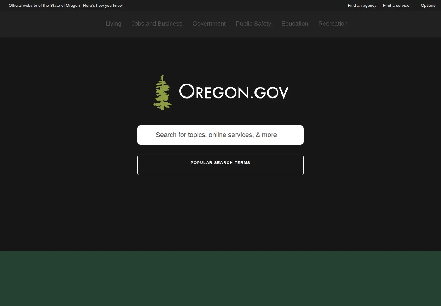 Screenshot of oregon.gov