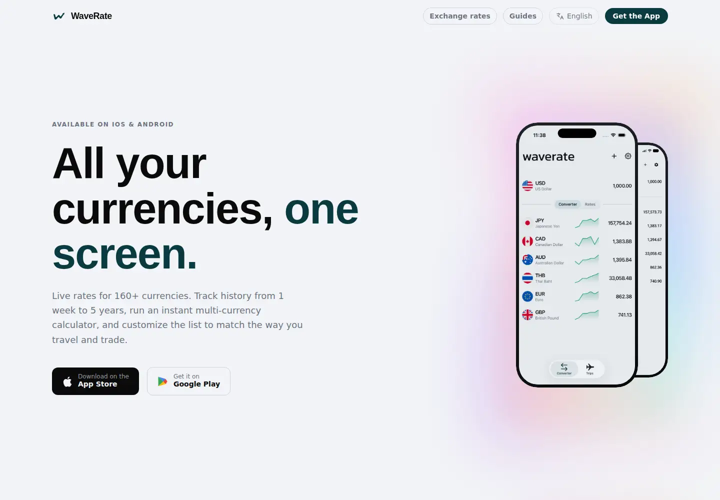 Screenshot of waverate.app