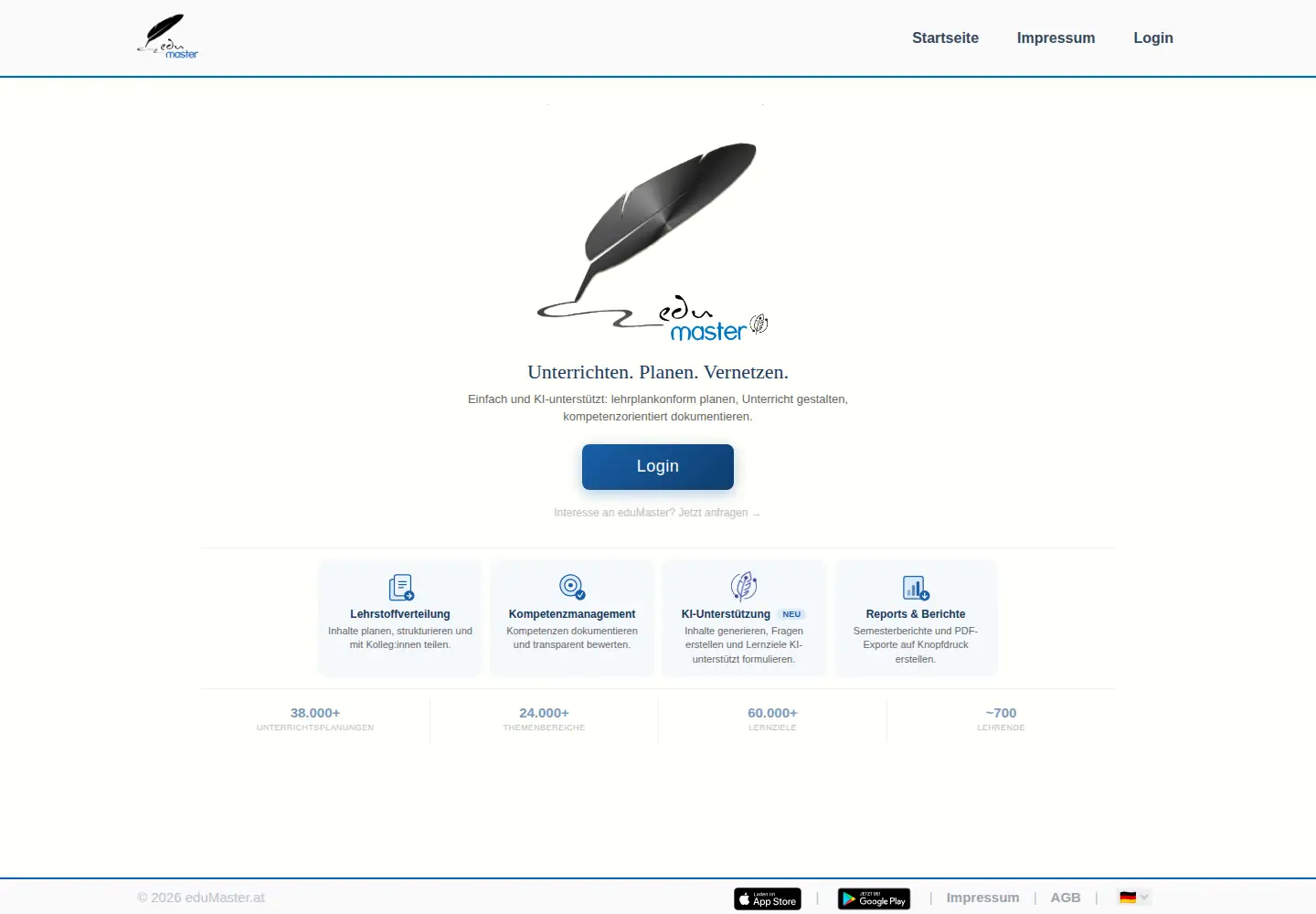 Captured homepage of edumaster.at in the current scan