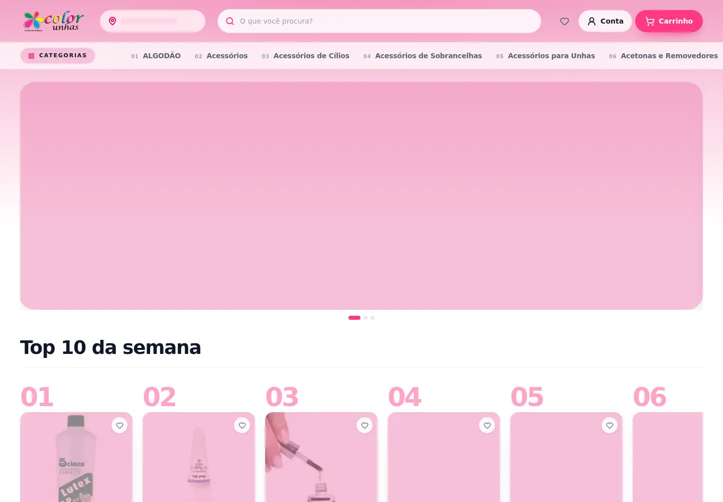 Captured homepage of colorunhas.com.br in the current scan