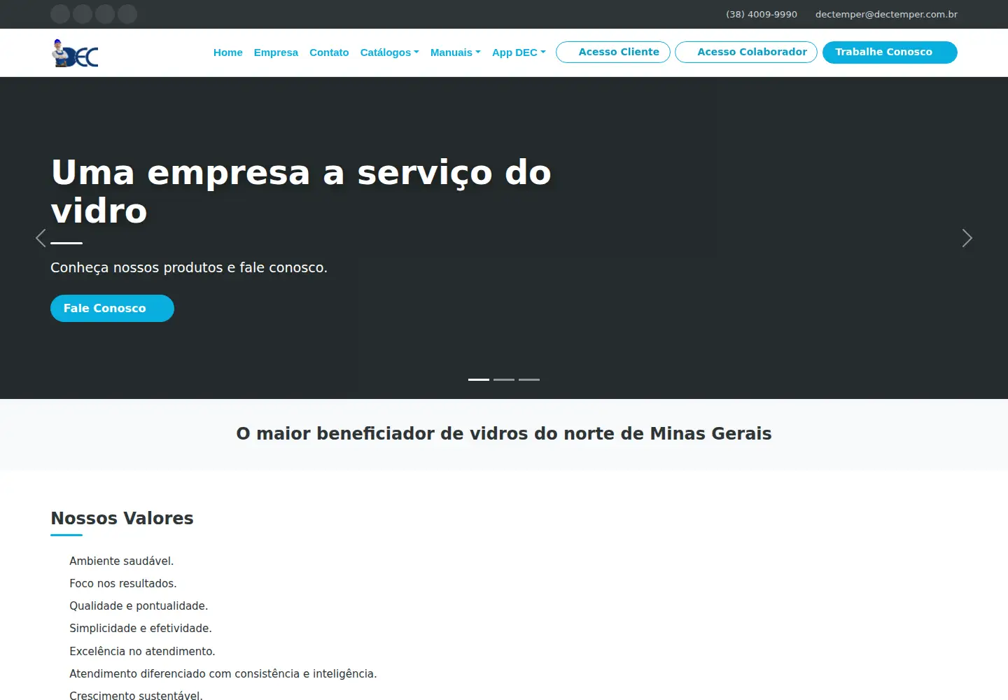 Screenshot of dectemper.com.br