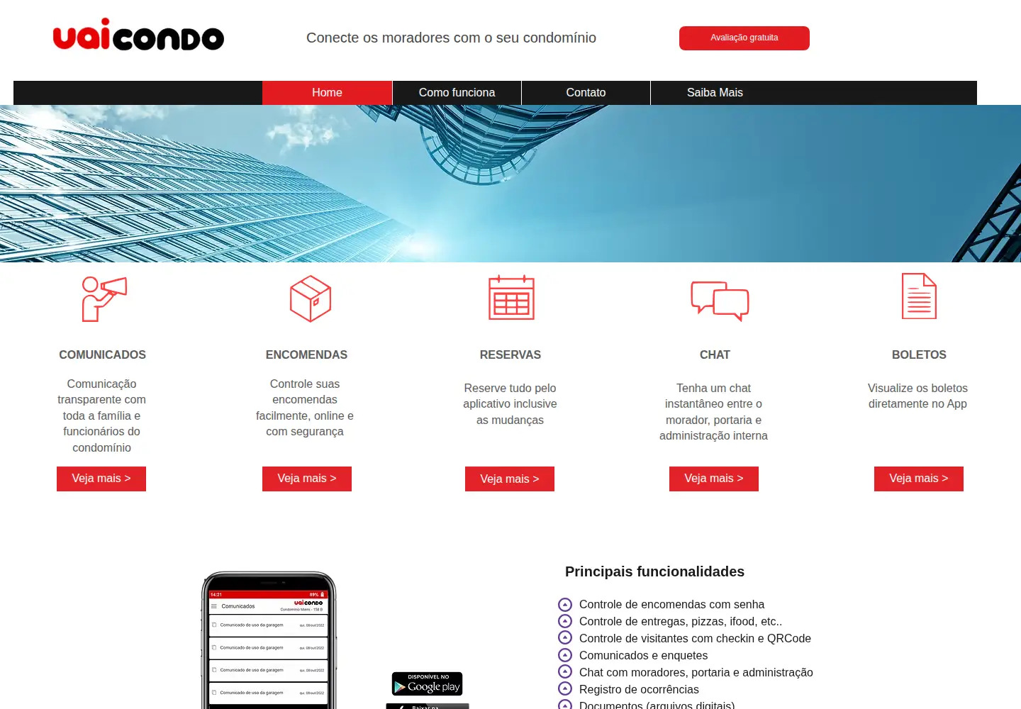 Captured homepage of uaicondo.com.br in the current scan