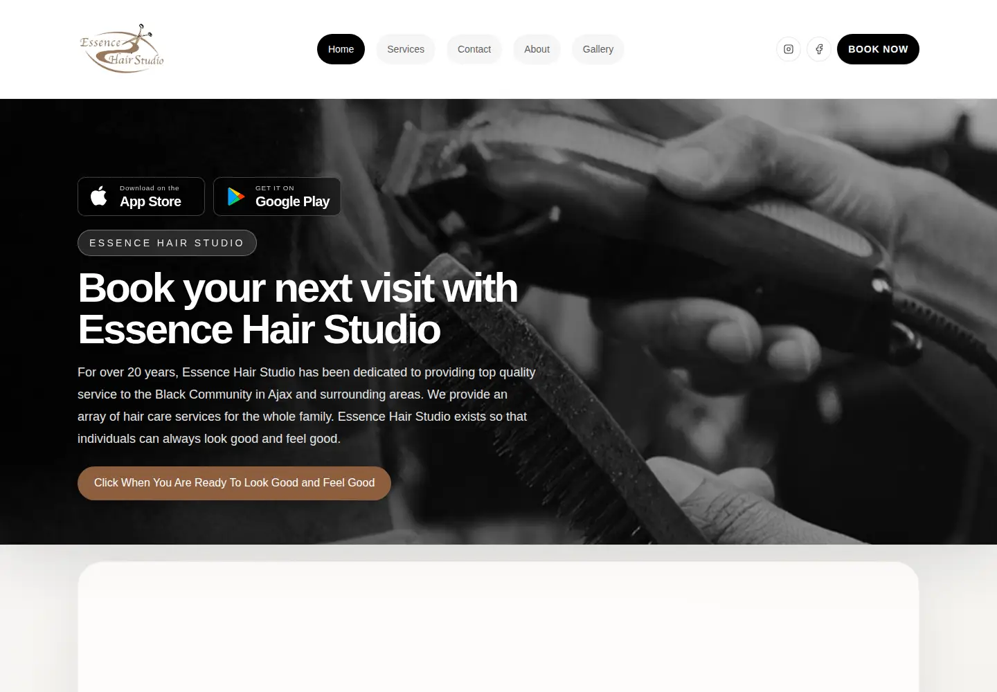Screenshot of essencehairajax.ca