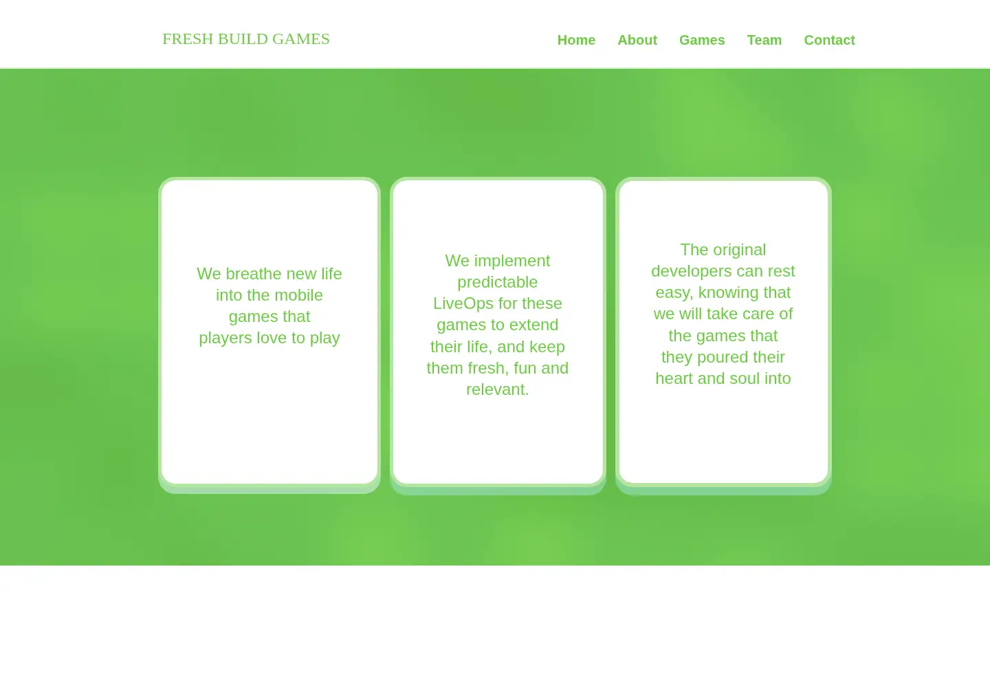 Captured homepage of freshbuildgames.ca in the current scan