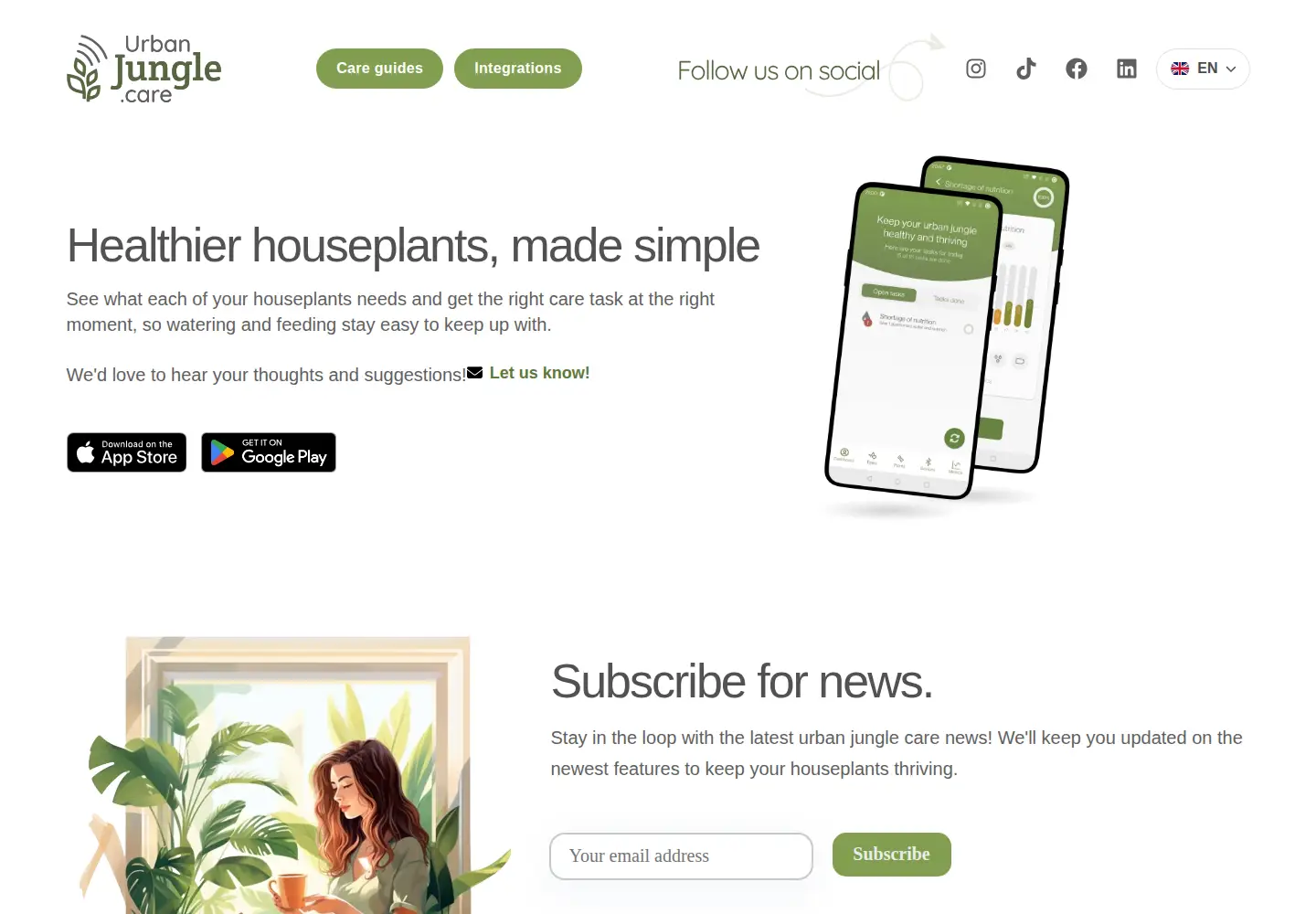 Screenshot of urbanjungle.care