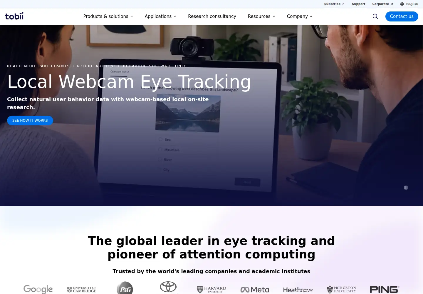 Screenshot of tobii.com