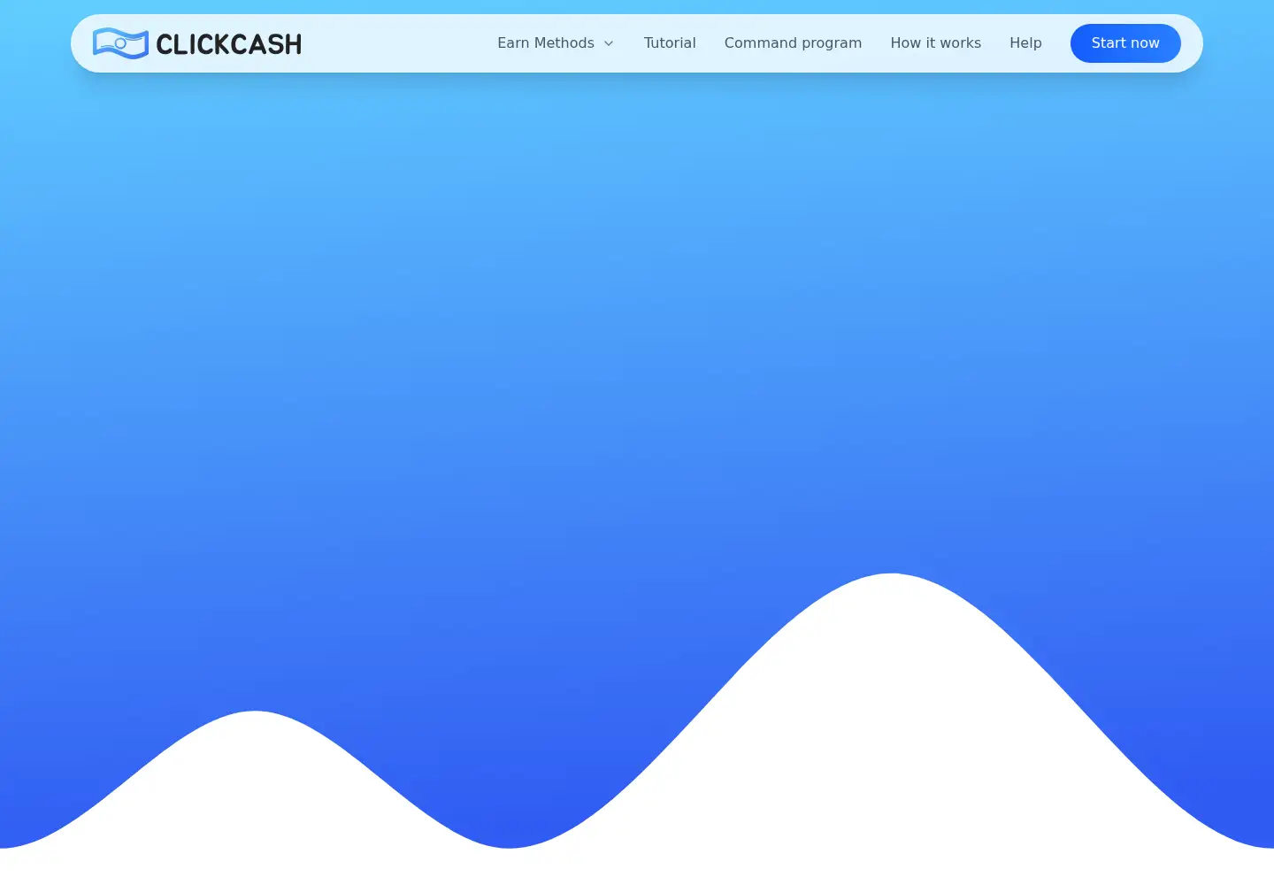 Captured homepage of clickcash.co in the current scan