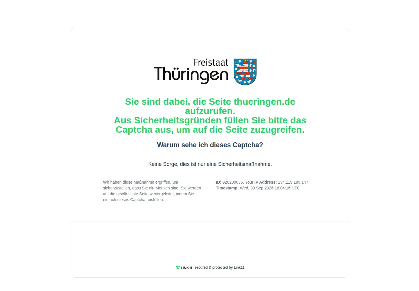 Screenshot of thueringen.de