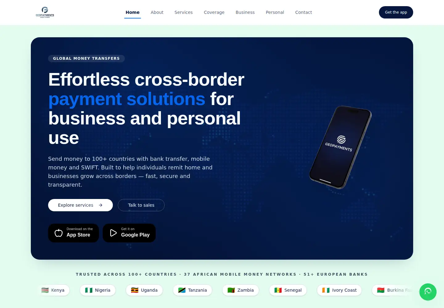 Screenshot of geopayments.co