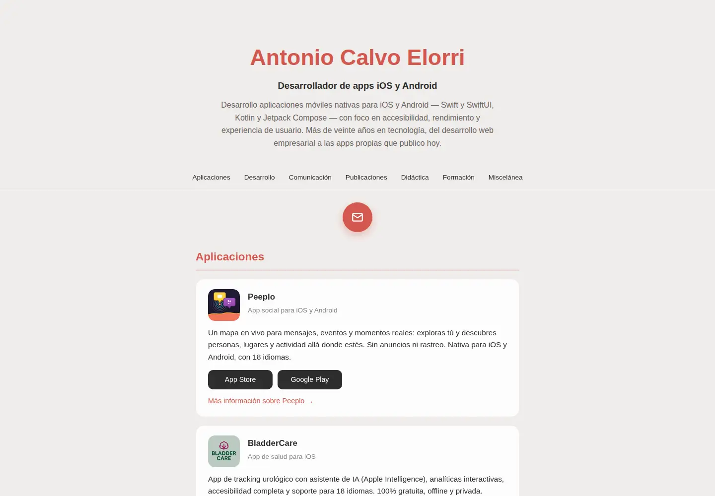 Captured homepage of acalvoelorri.com in the current scan
