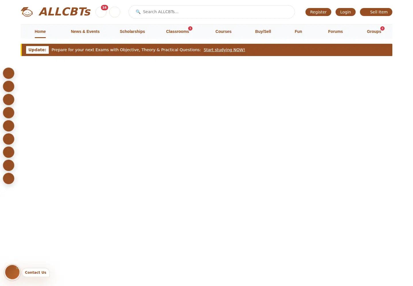 Captured homepage of allcbts.com in the current scan