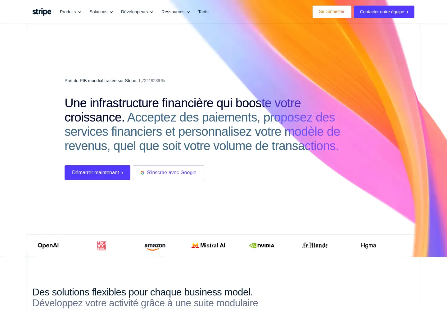 Screenshot of stripe.com