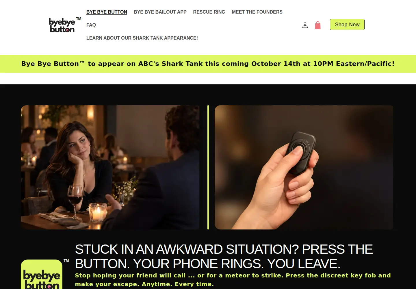 Captured homepage of byebyebutton.com in the current scan