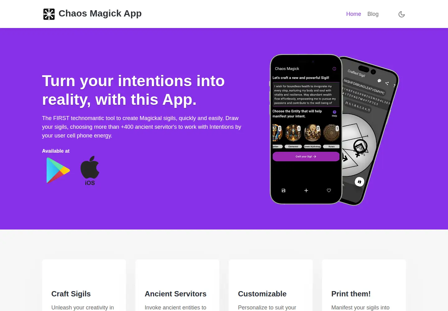 Screenshot of chaosmagickapp.com