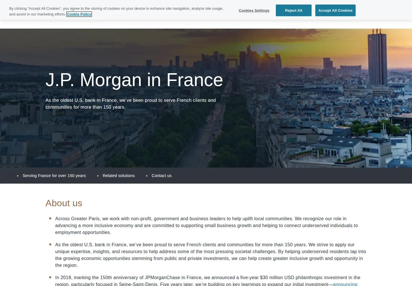 Captured homepage of jpmorgan.com in the current scan