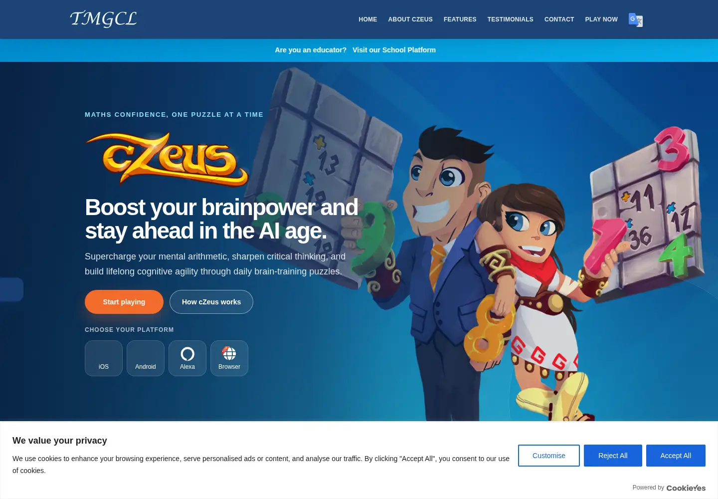 Captured homepage of czeuspuzzles.com in the current scan