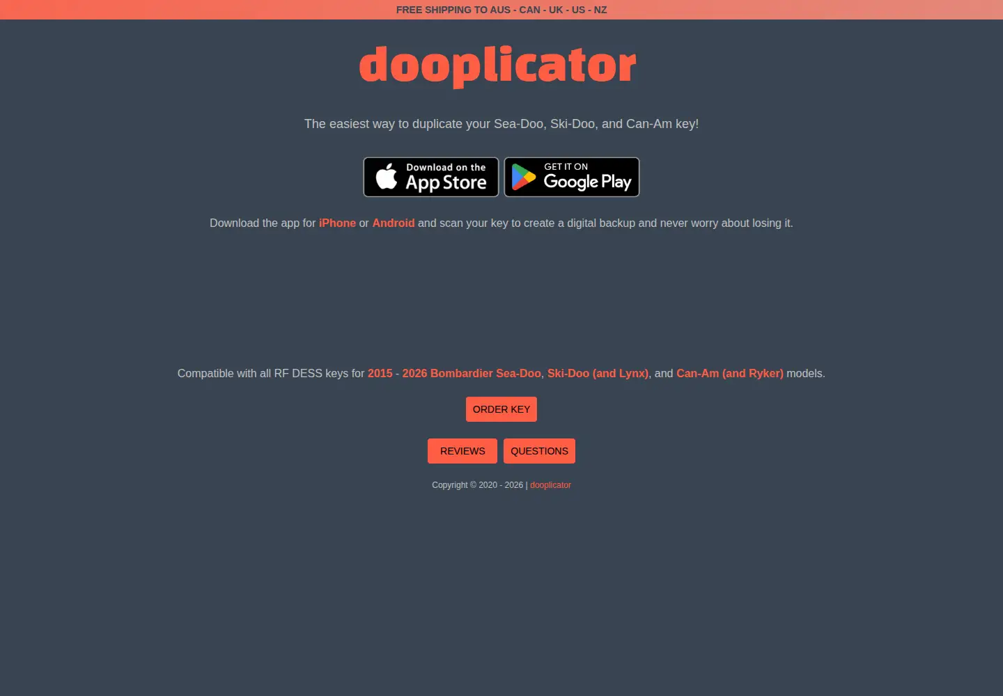 Captured homepage of dooplicator.com in the current scan