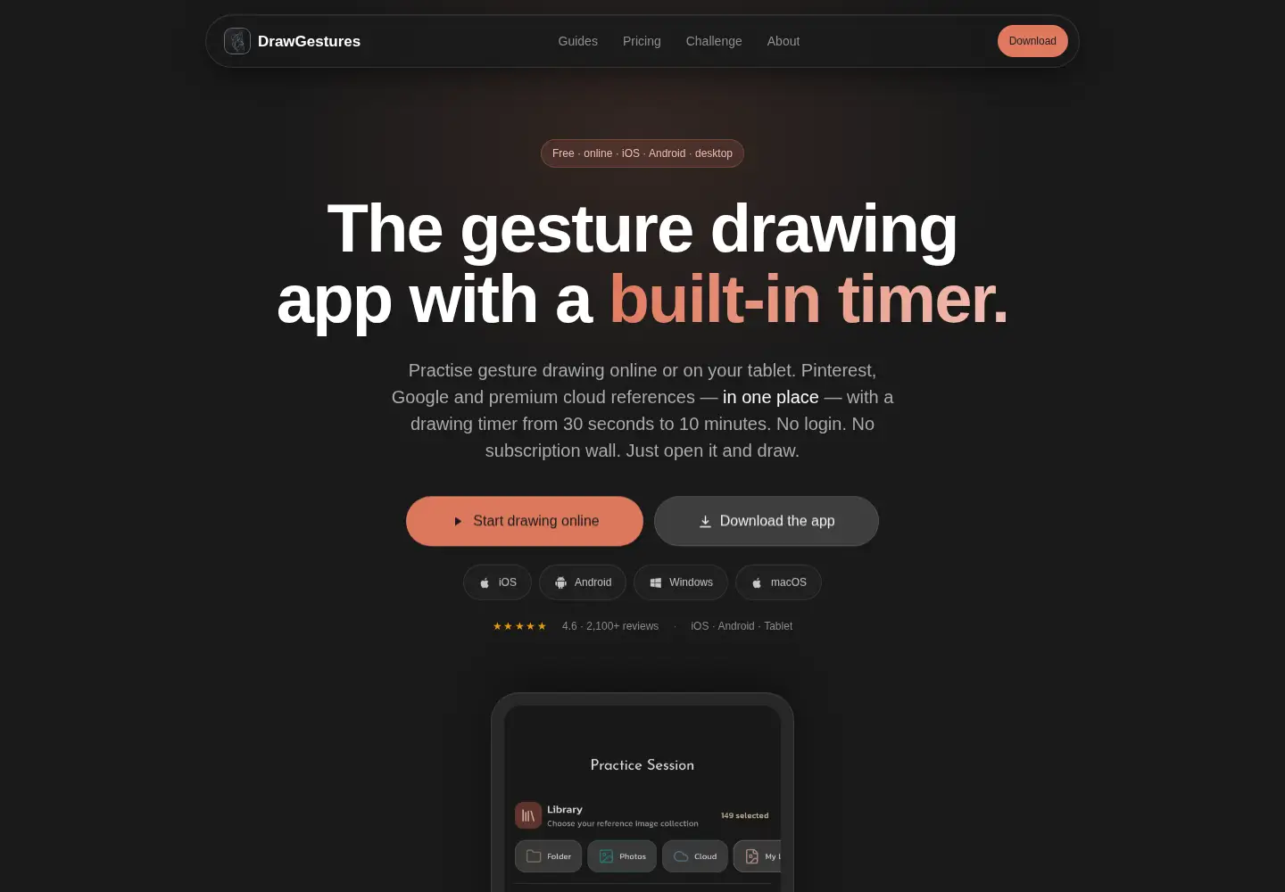 Captured homepage of drawgestures.com in the current scan