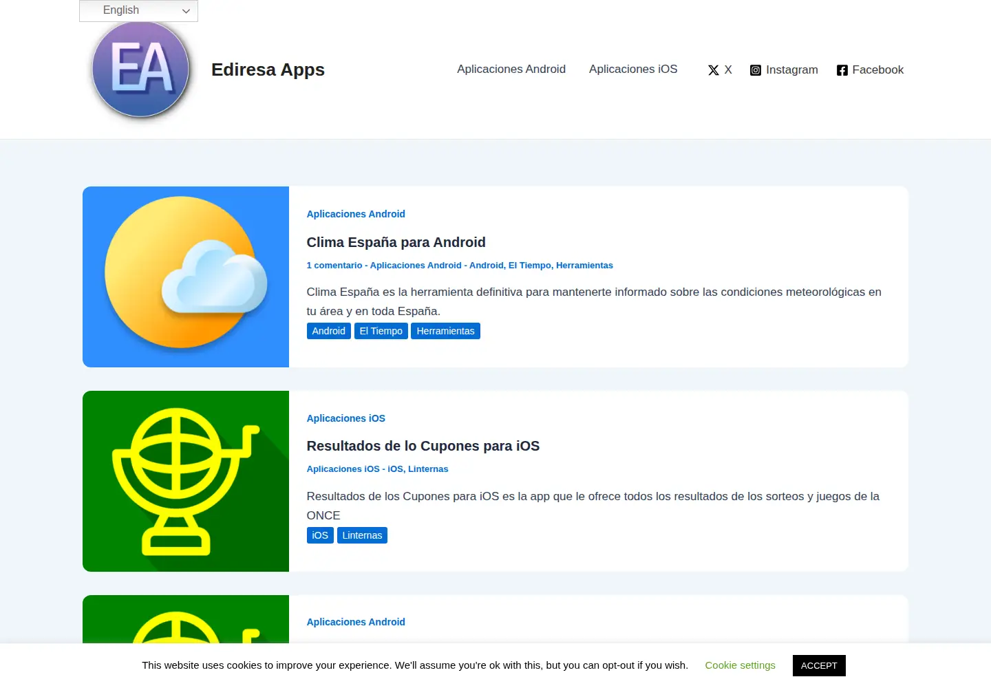 Screenshot of ediresaapps.com