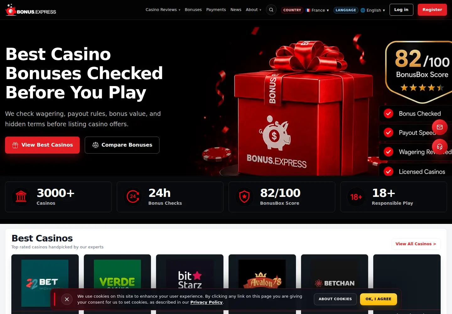 Screenshot of bonus.express