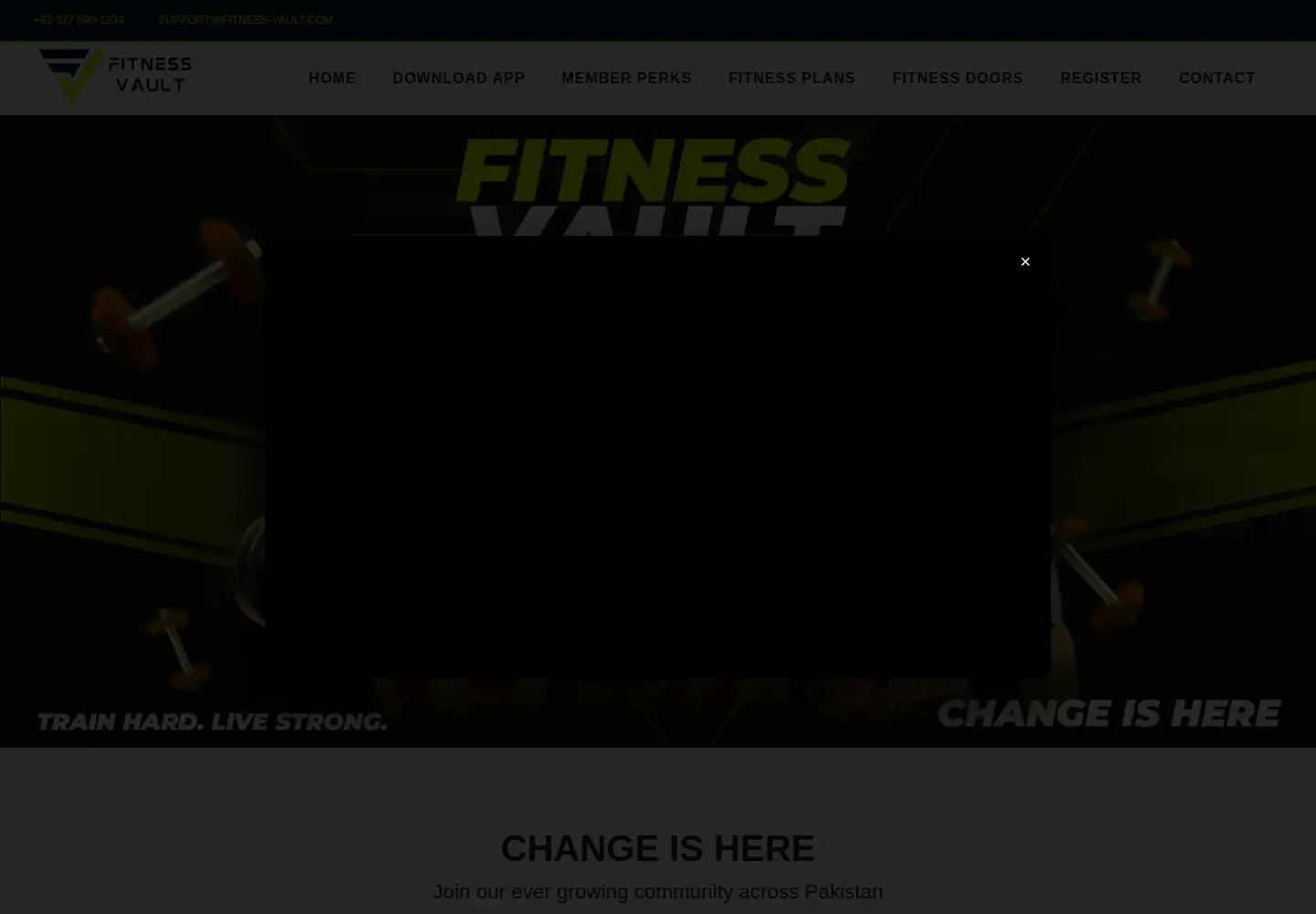 Captured homepage of fitness-vault.com in the current scan