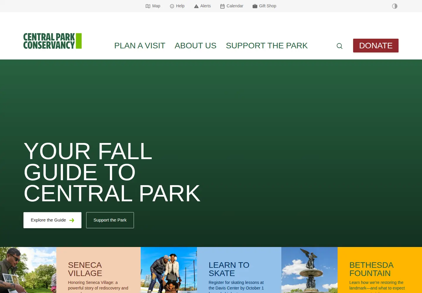 Screenshot of centralparknyc.org
