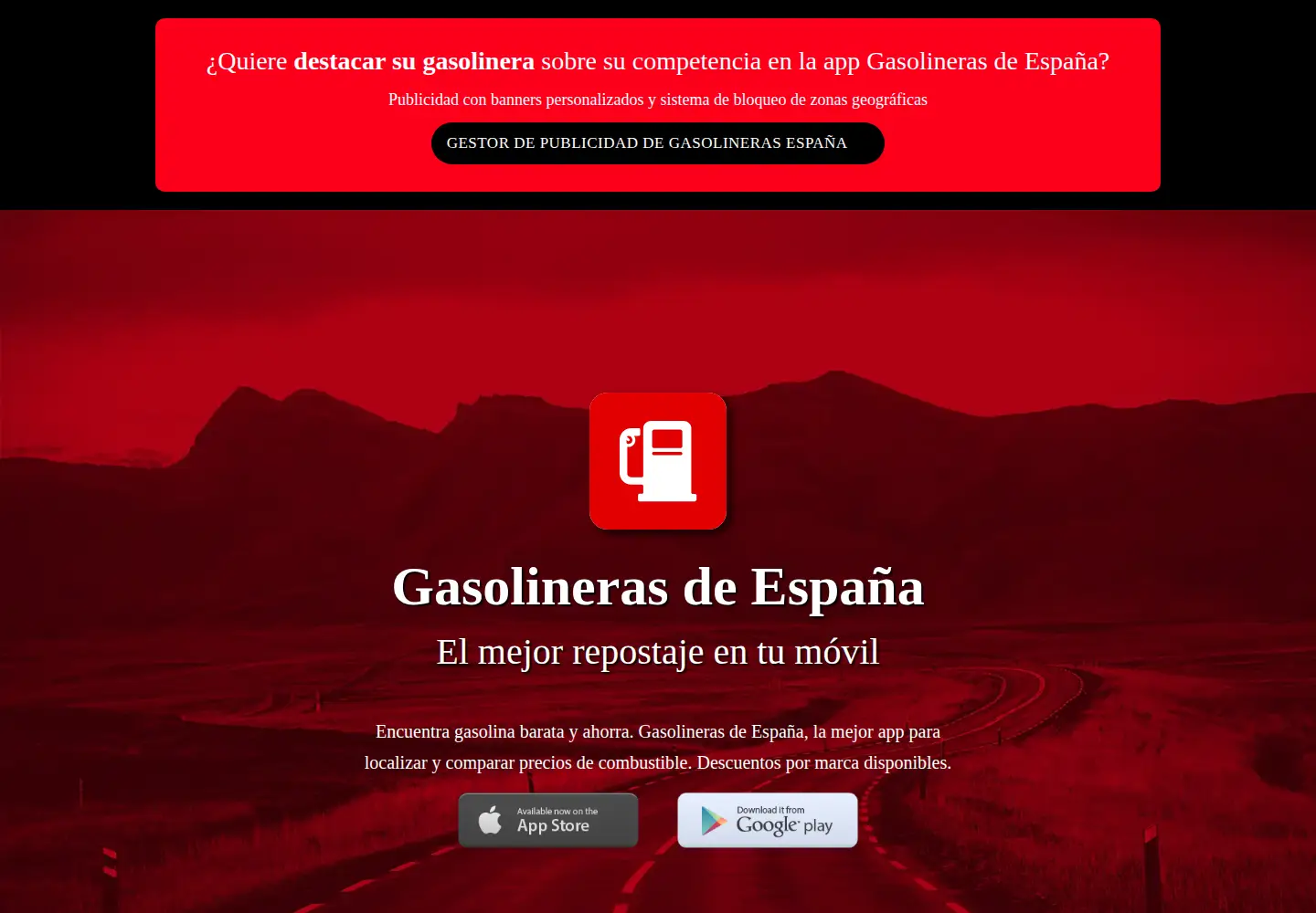 Screenshot of gasolinerasapp.com