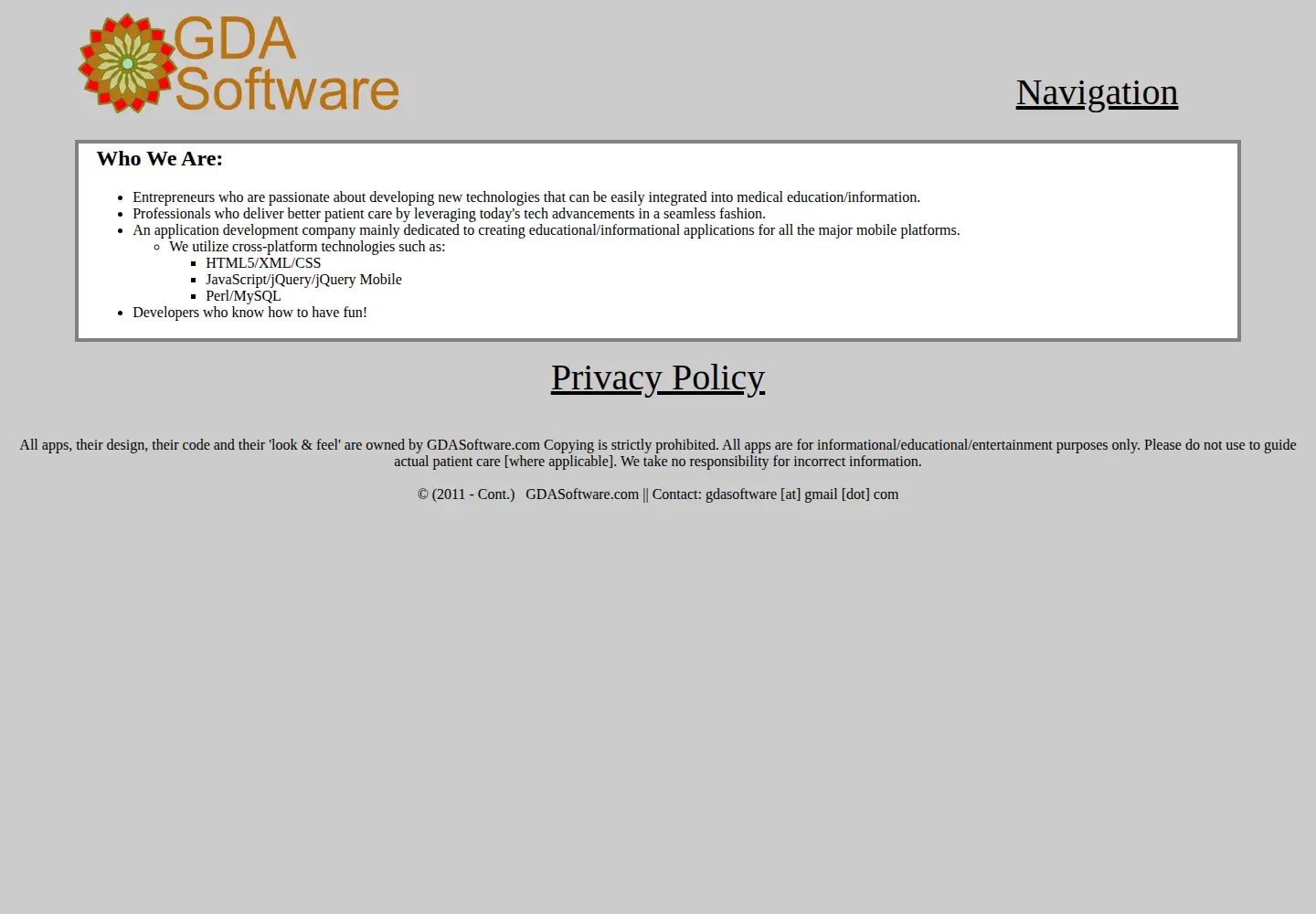 Screenshot of gdasoftware.com