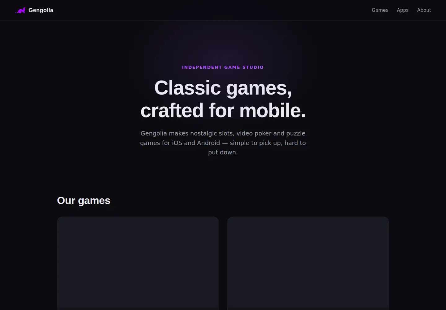 Captured homepage of gengolia.com in the current scan