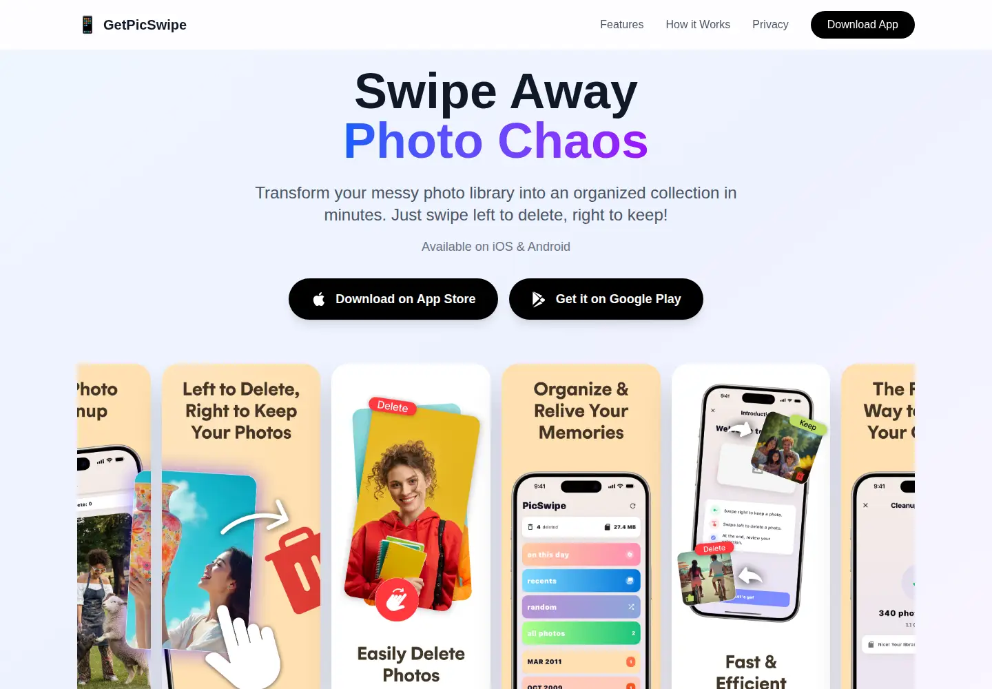 Screenshot of getpicswipe.com