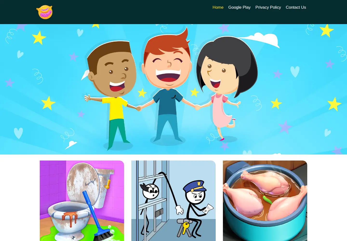 Captured homepage of happygigglesgames.com in the current scan