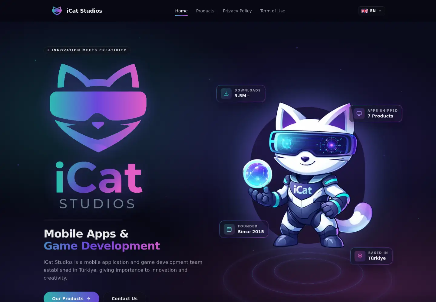 Screenshot of icatstudios.com