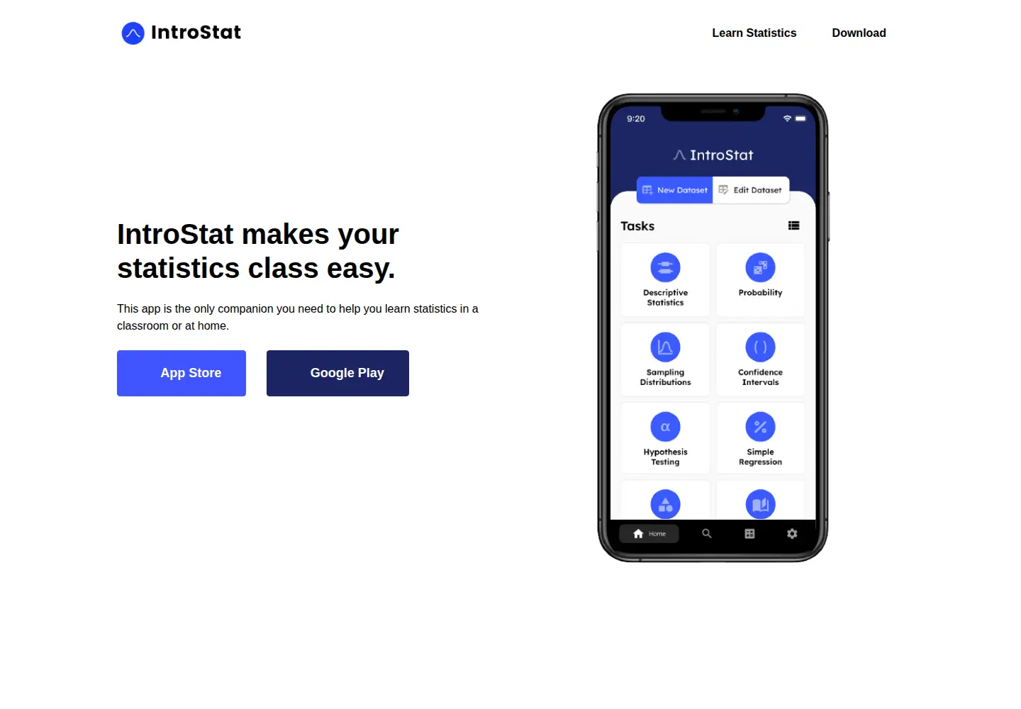 Screenshot of introstatapp.com