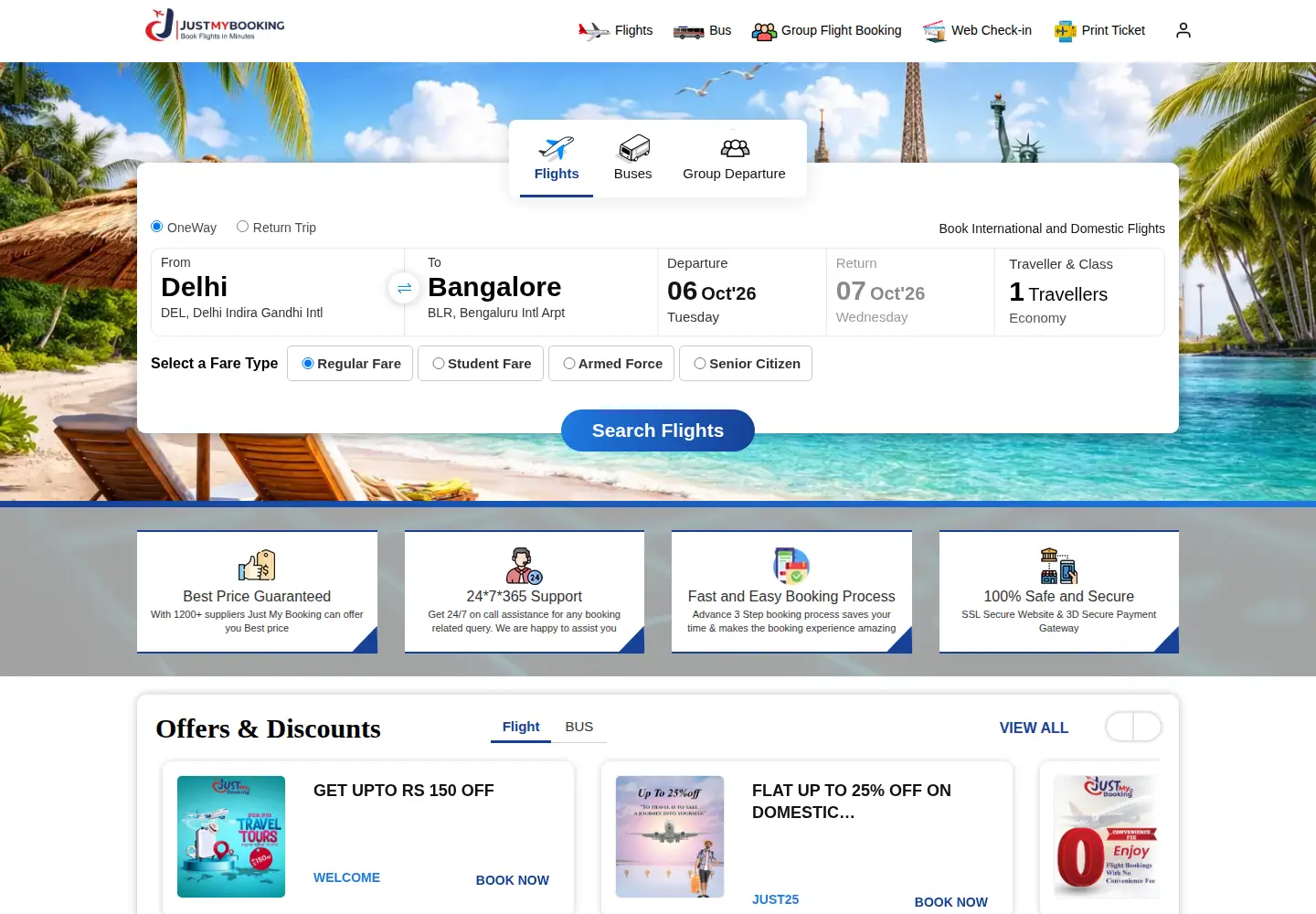 Captured homepage of justmybooking.com in the current scan
