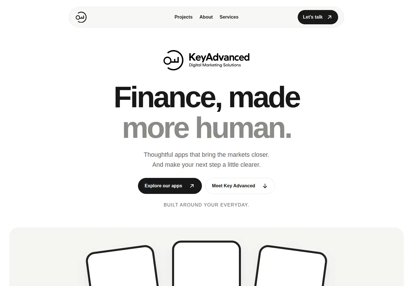 Captured homepage of keyadvanced.com in the current scan