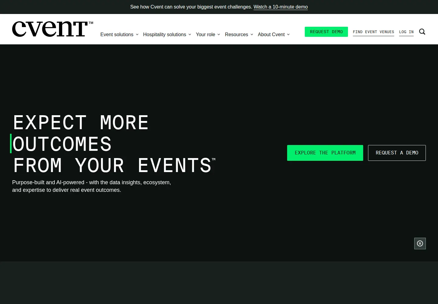 Screenshot of cvent.com