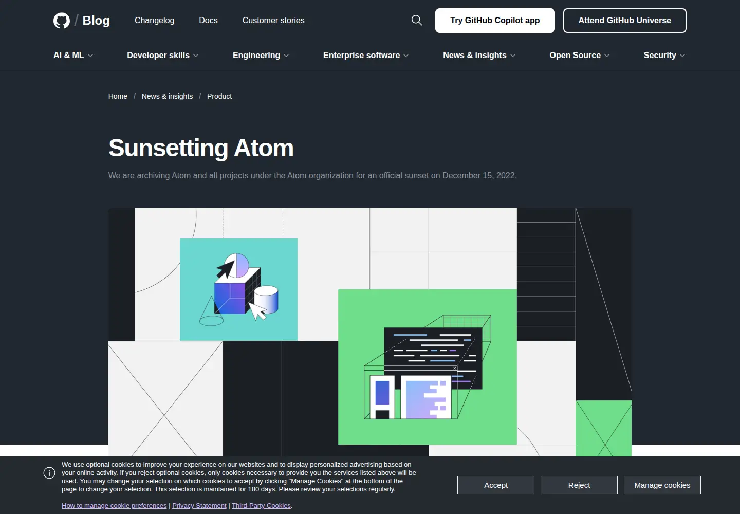 Screenshot of atom.io