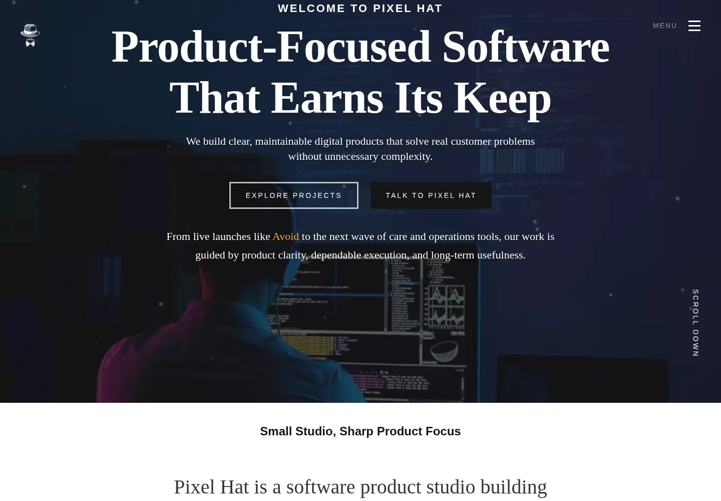 Screenshot of pixel-hat.com