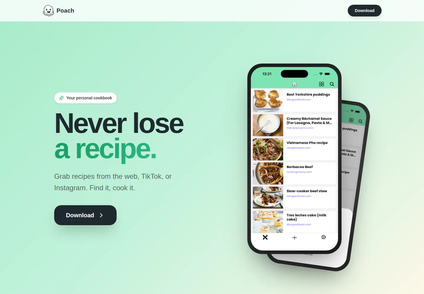 Captured homepage of poachapp.com in the current scan