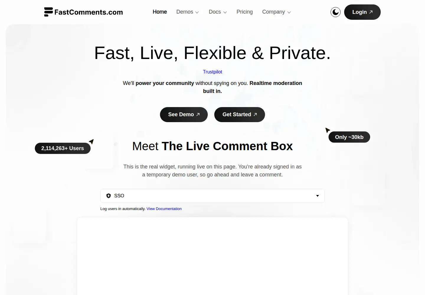 Screenshot of fastcomments.com