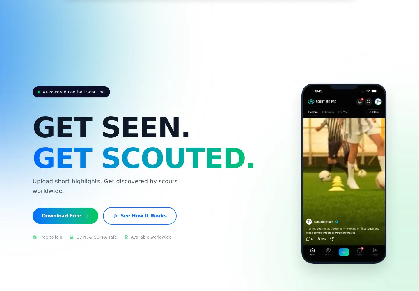 Captured homepage of scoutmepro.com in the current scan