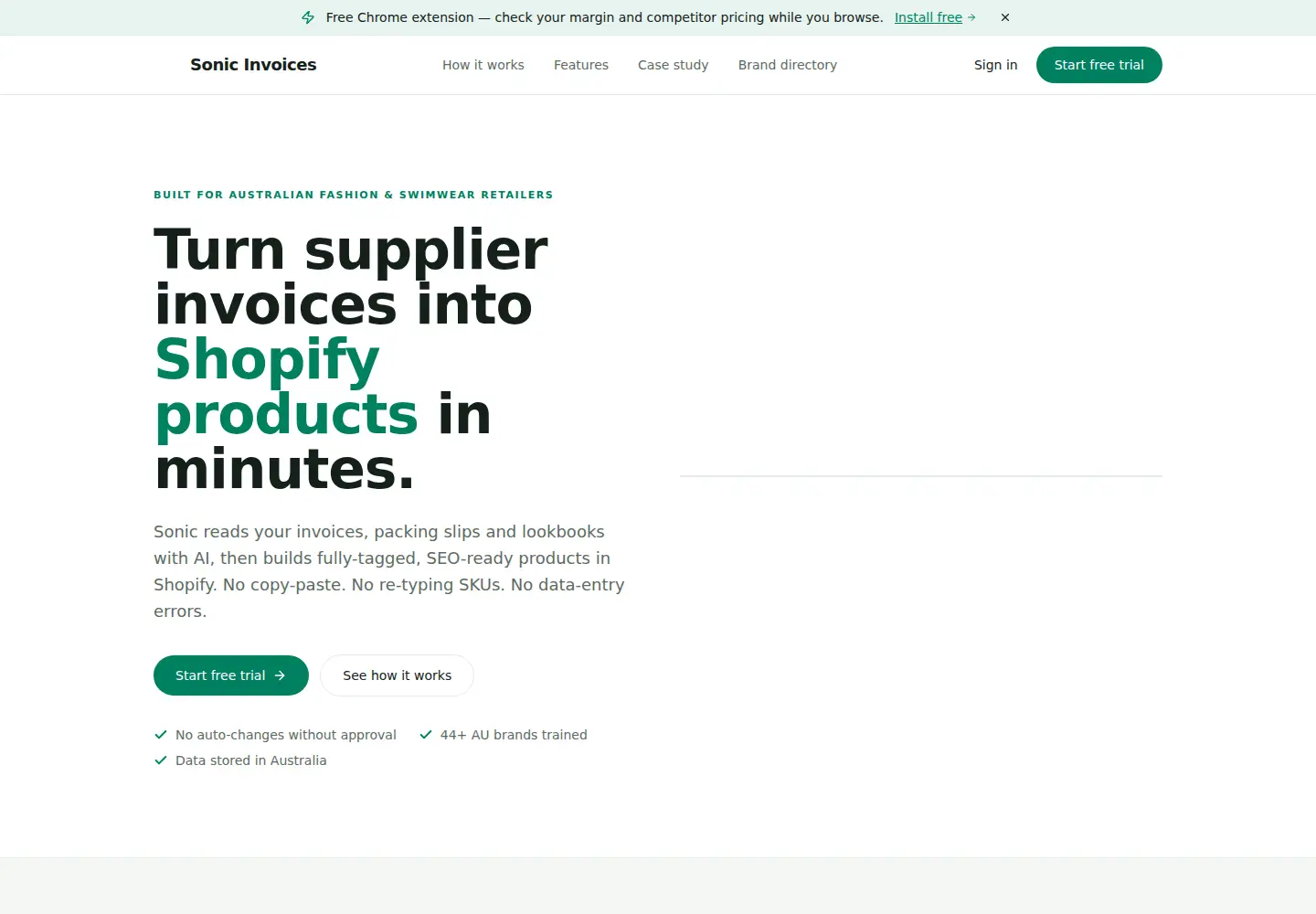 Screenshot of sonicinvoices.com