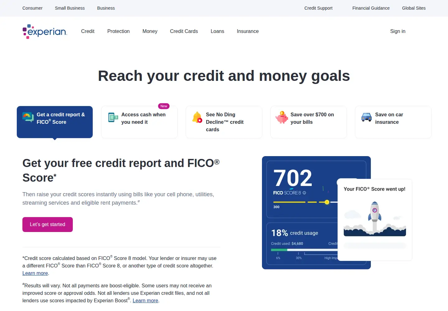 Screenshot of experian.com