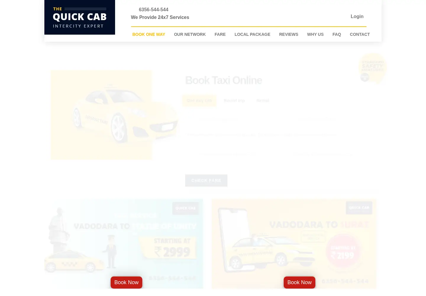 Screenshot of thequickcab.com