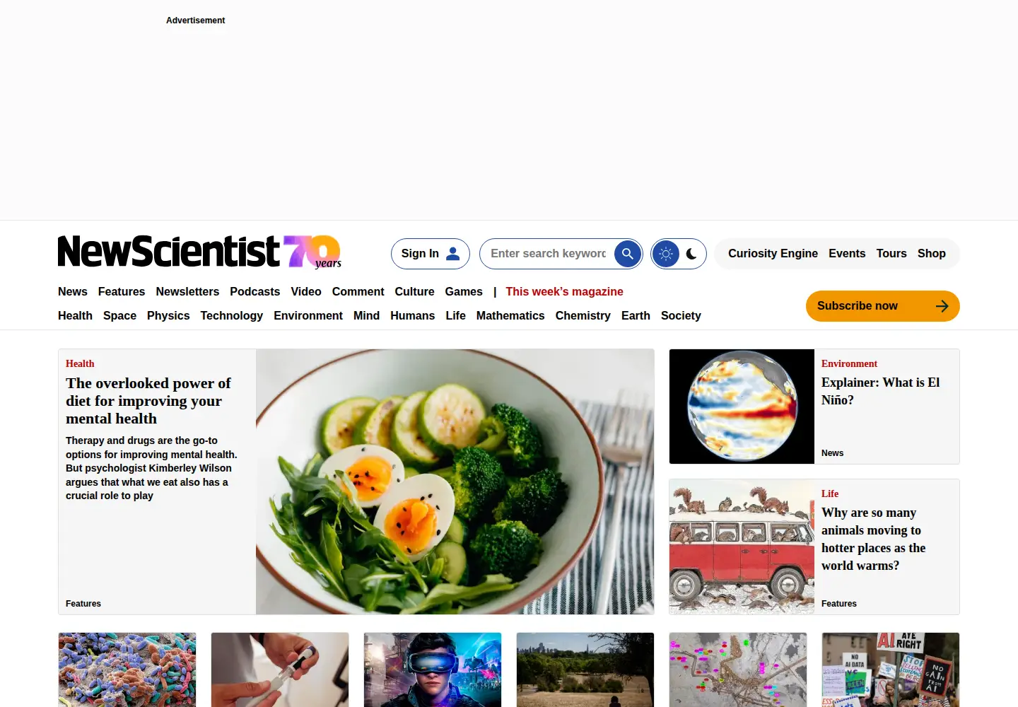 Screenshot of newscientist.com