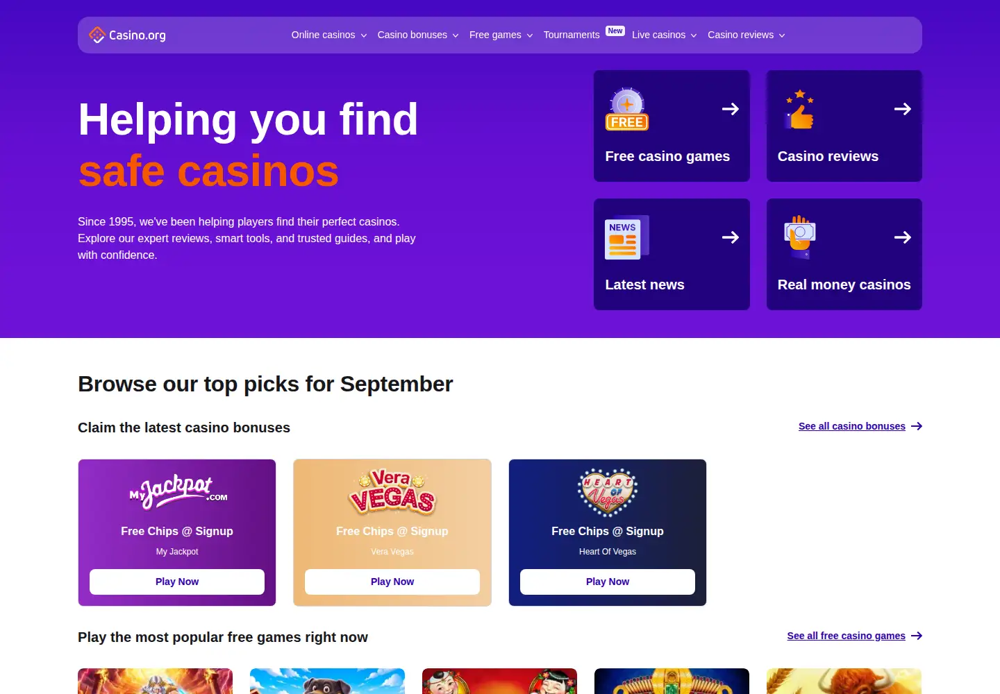 Screenshot of casino.org